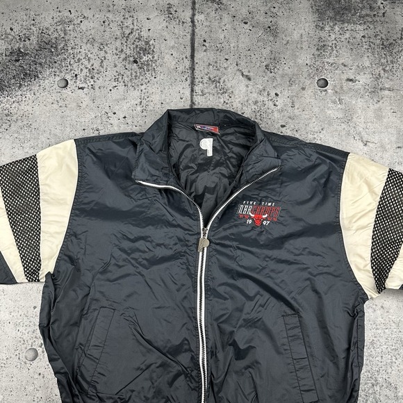 Vintage Chicago Bulls Jacket Mens L Windbreaker NBA Basketball Pro Player 90s - Picture 3 of 10